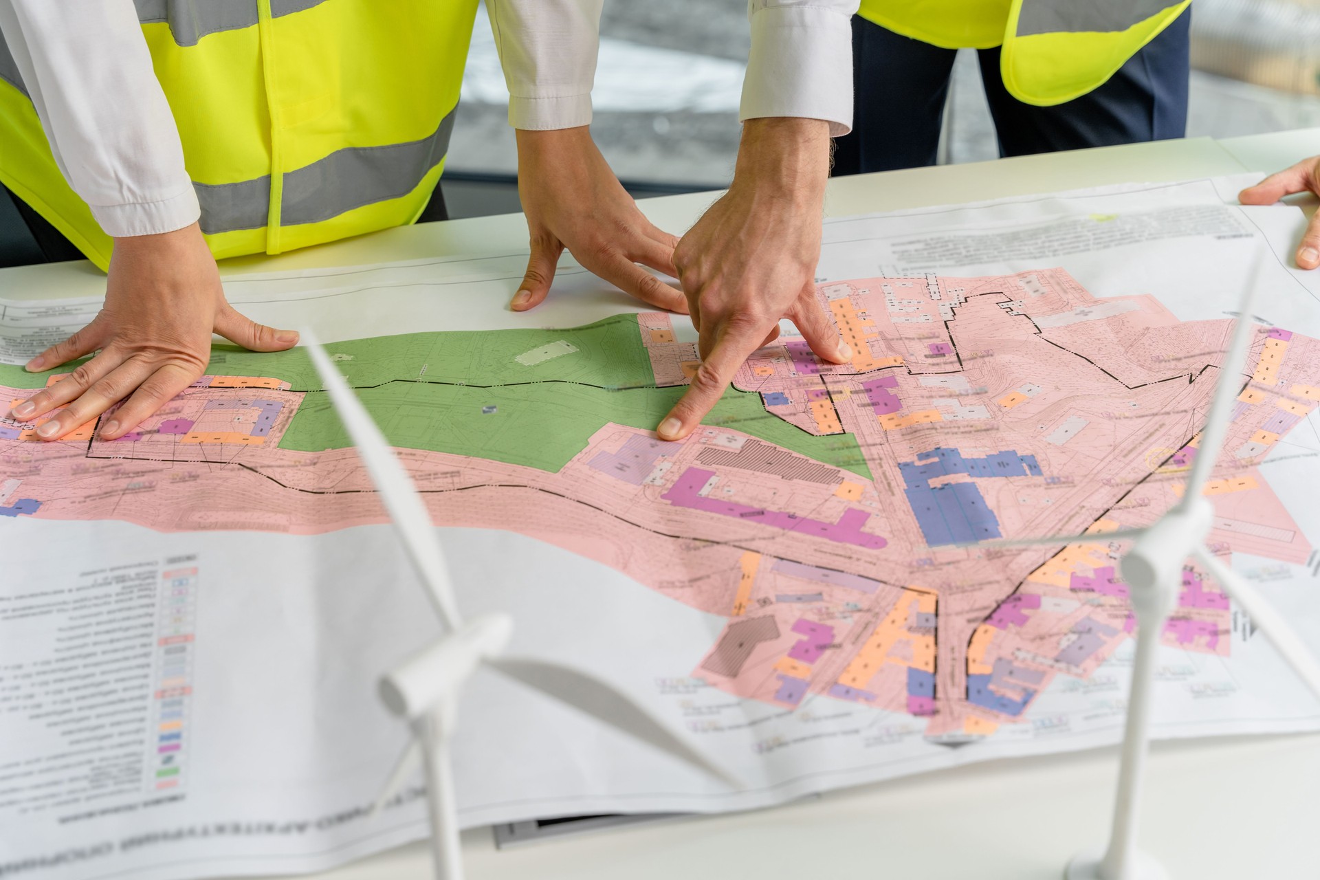 Colleagues engineers discussing and planning steps for a new project